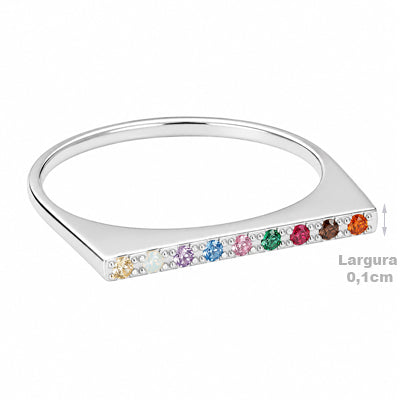 Anel de prata com zircônias- 61549