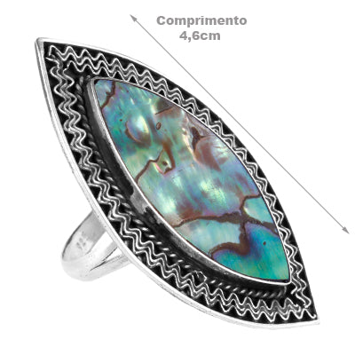 Anel de Prata com Abalone - 61617