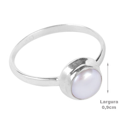 Anel de prata com pérola- 61648