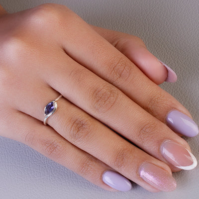 Anel de Prata com Ametista - 61729 - soprata