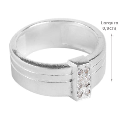 Anel de Prata com Zircônia - 62026