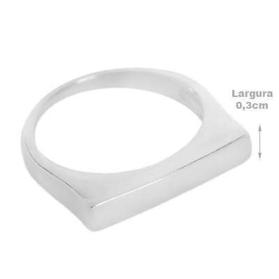 Anel de Prata com Placa - 62203