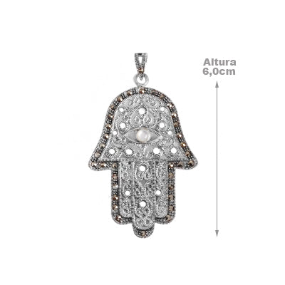 Pingente de Prata com Hamsa- 62650