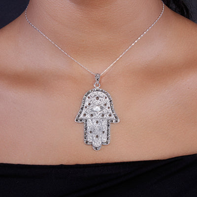 Pingente de Prata com Hamsa- 62650