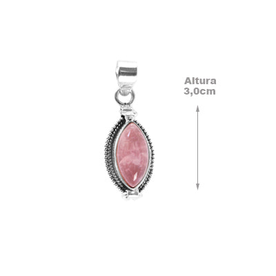 Pingente de Prata com Quartzo Rosa - 62902