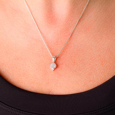 Pingente de Prata com Quartzo Rosa - 63107