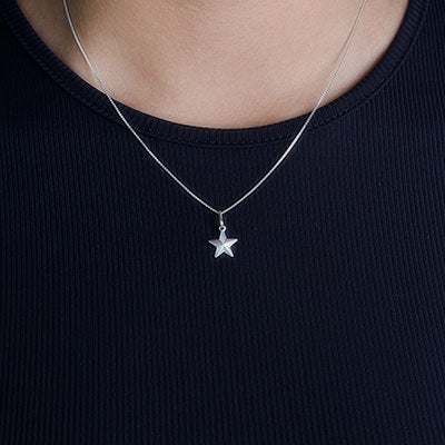 Gargantilha de Prata com Estrela - 63293
