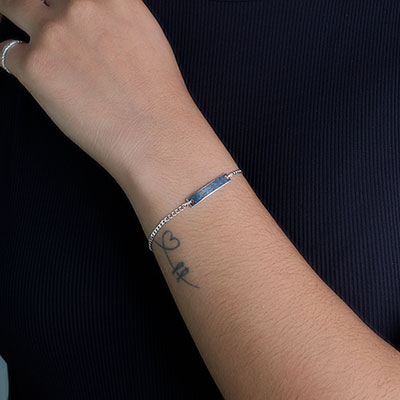 Pulseira de Prata Infantil com Placa - 63541