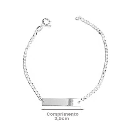 Pulseira de Prata Infantil com Placa - 63541