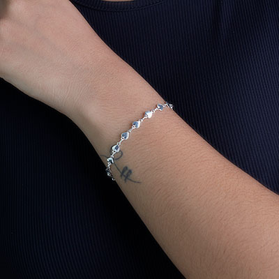 Pulseira de Prata Coração - 63542