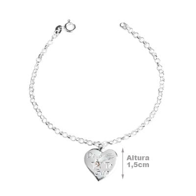 Pulseira de Prata Coração - 63546