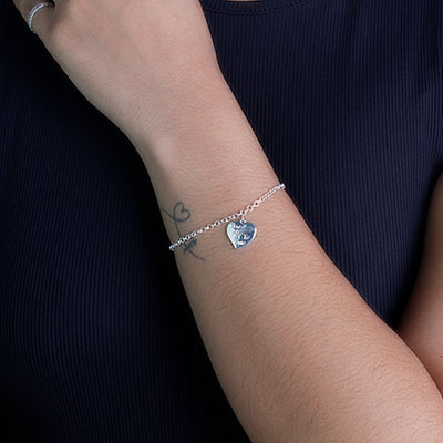 Pulseira de Prata Coração - 63546