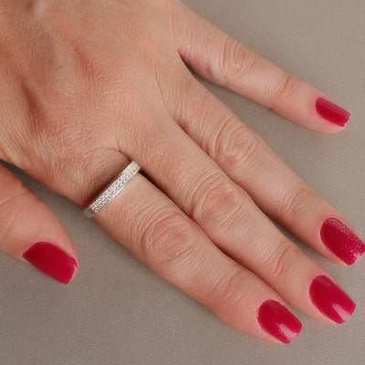 Anel de Prata Aparador com Zircônias - 63660