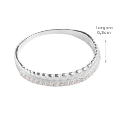 Anel de Prata com Zircônia - 63814