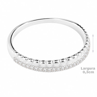 Anel de Prata com Zircônia - 63814