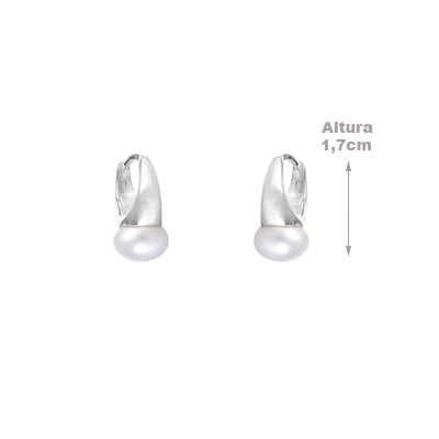 Argola de Prata com Pérola - 63833