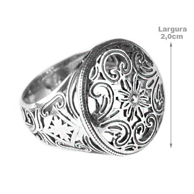 Anel de Prata Flor - 63932
