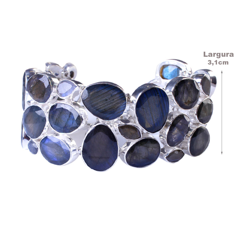 Pulseira de Prata com Labradorita - 64070