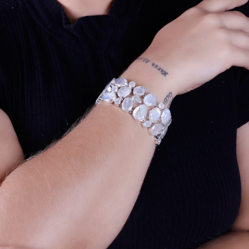 Pulseira de Prata com Pedra da Lua - 64071