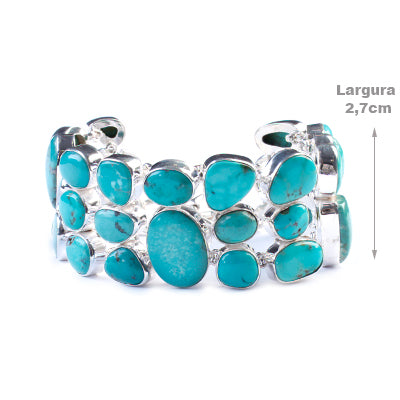 Pulseira de Prata com Turquesa - 64072