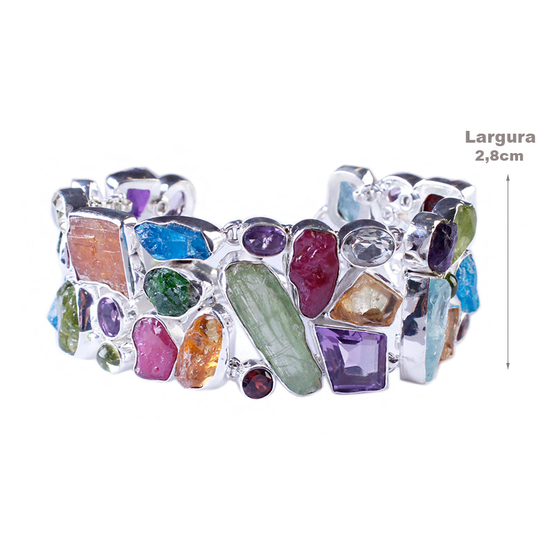 Pulseira de Prata Pedras - 64073