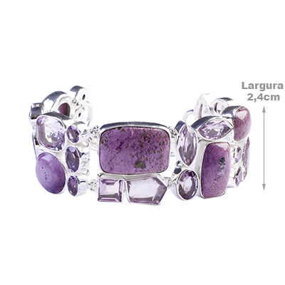 Pulseira de Prata com Pedras - 64074