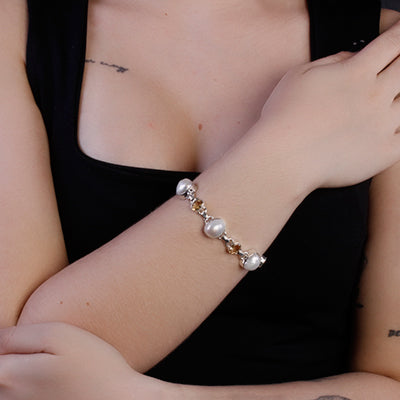 Pulseira de Prata com Pedras - 64079