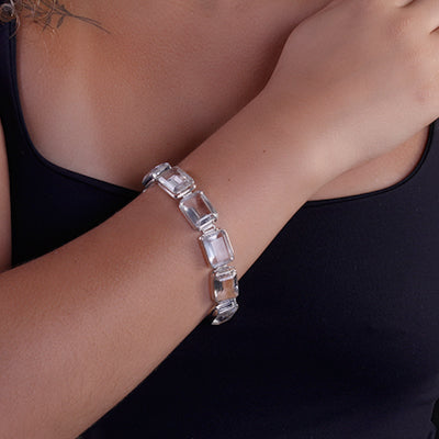 Pulseira de Prata com Cristal  - 64080