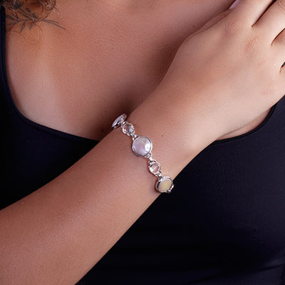 Pulseira de Prata com Pedras - 64081