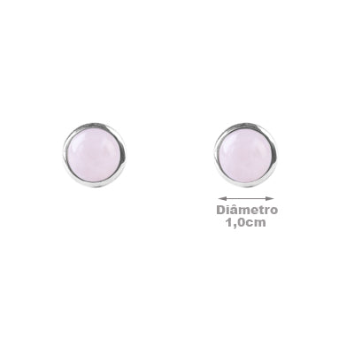 Brinco de Prata com Quartzo Rosa - 64151