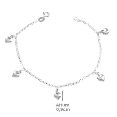 Pulseira de Prata com Coração - 64460