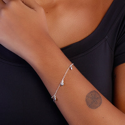 Pulseira de Prata com Coração - 64460