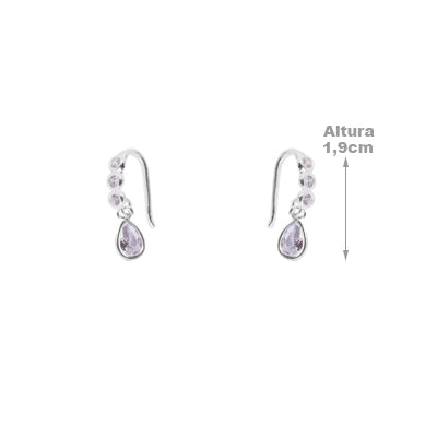 Brinco de Prata com Zircônia - 64584