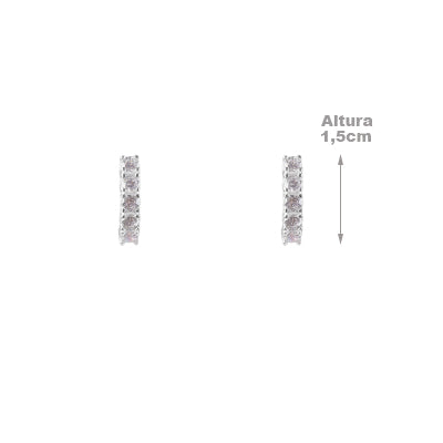 Brinco de Prata com Zircônia - 64587