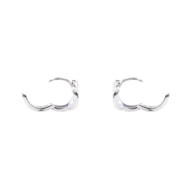 Argola de Prata Coração com Zircônias - 64677