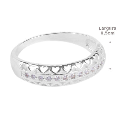 Anel de Prata com Zircônia - 64721