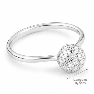 Anel de Prata com Zircônia - 64764