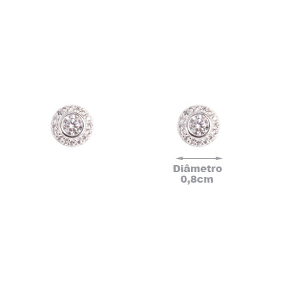 Brinco de Prata com Zircônia - 64874