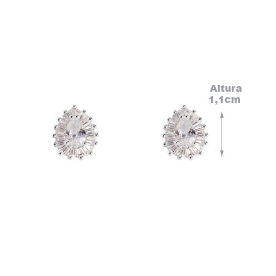 Brinco de Prata com Zircônia - 64880