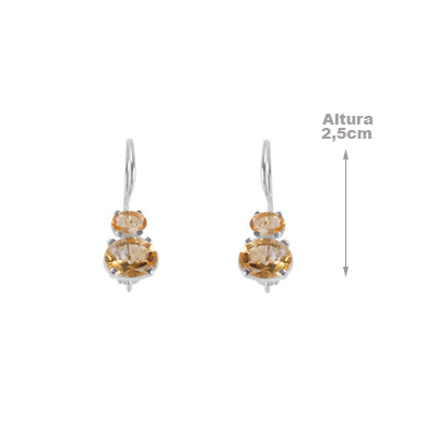 Brinco de Prata com Citrino - 64984