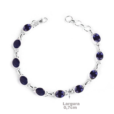 Pulseira de Prata com Safira - 65020