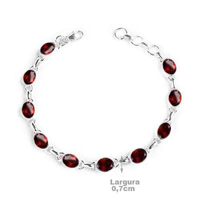 Pulseira de Prata com Granada - 65023