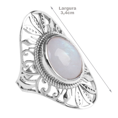 Anel de Prata com Pedra da Lua - 65032