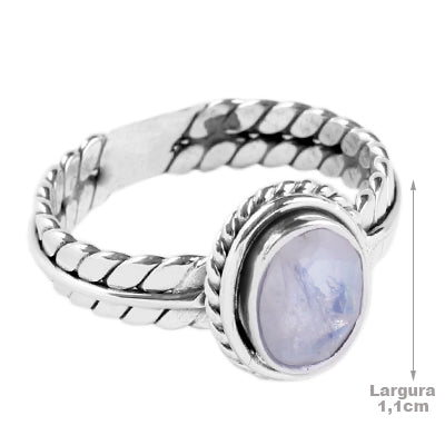 Anel de Prata com Pedra da Lua - 65048