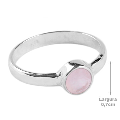 Anel de Prata com Quartzo Rosa - 65113