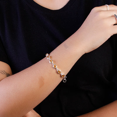 Pulseira de Prata com Citrino - 65131