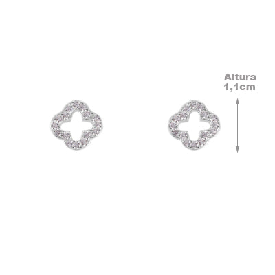 Brinco de Prata Trevo/Flor - 65288