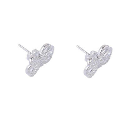 Brinco de Prata Laço com Zircônia - 65293