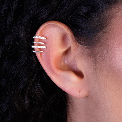 Piercing de Prata Pressão para Orelha - 65359