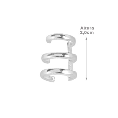 Piercing de Prata Pressão para Orelha - 65389